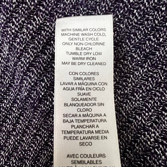EasyWear by Chicos Womens Knit Top XL Purple Silver Cowl Neck 3/4 Sleeve - Picture 6 of 6